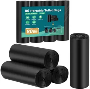 Portable Toilet Liner, Camp Toilet Bags for Porta Potty, Bucket Toilet, 1.2 Mil Disposable Trash Bag for Camping, Boating, Traveling, Outdoor Activities Kitchen