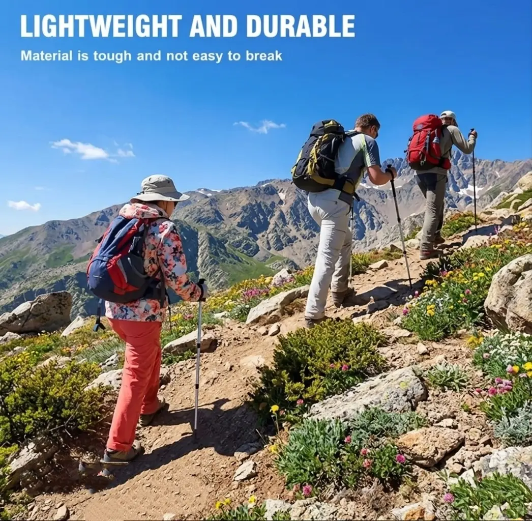 37" Adjustable Anti-Slip Hiking Stick for Climbing & Outdoor Travel