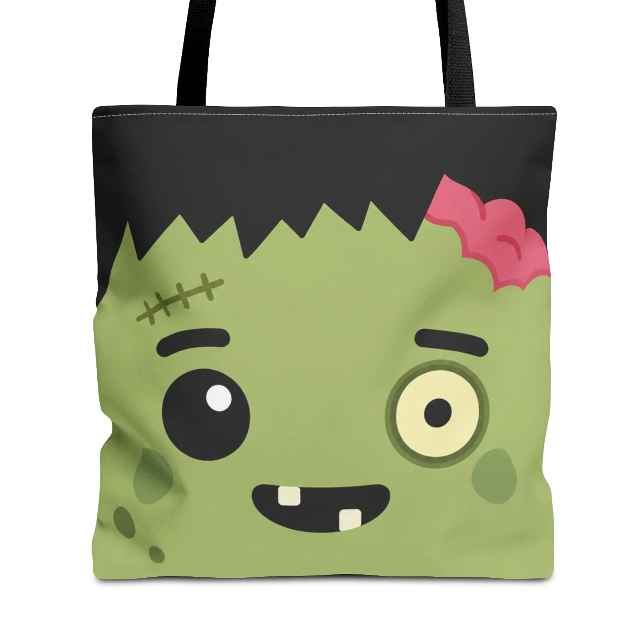 Cute Zombie Halloween Trick or Treat Bag for Kids – Green Monster Candy Tote