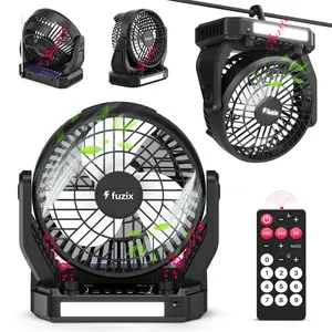 Aero 2.0 Portable Solar Rechargeable Fan Speaker with Bluetooth, 3 Adjustable Fan Speeds, Foldable Hanging Hook, LED Flashlight, FM Radio, AUX, USB & Micro SD Playback