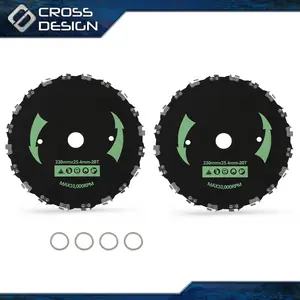 2pcs 9" Chainsaw Brush Blade 20 Tooth Cutter Trimmer Head Weed Mower Saw Blade