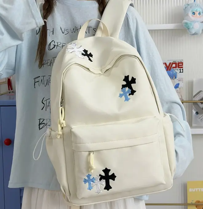 Women's Vintage Cross Design Backpack - Stylish, Attractive, Lightweight Luggage for Travel, Casual Outings