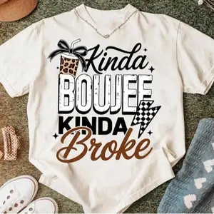 Kinda Boujee Kinda Broke Leopard Shirt, Coquette Bow T-shirt