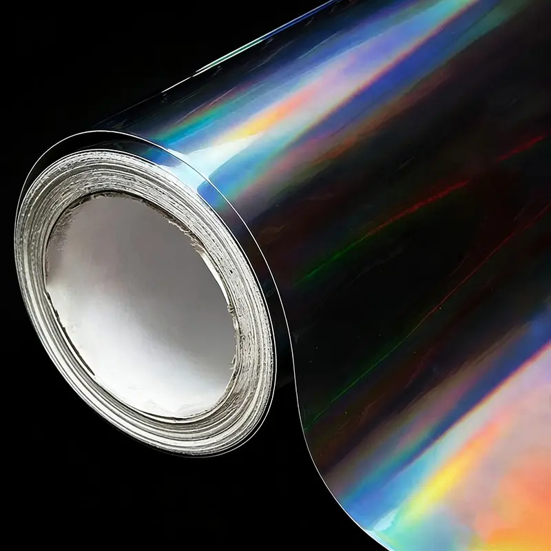 Glossy Holographic Plating Laser Chrome Black Vinyl Wrap Film With Air Release Self Adhesive DIY Car Motorcycle Sticker Decal