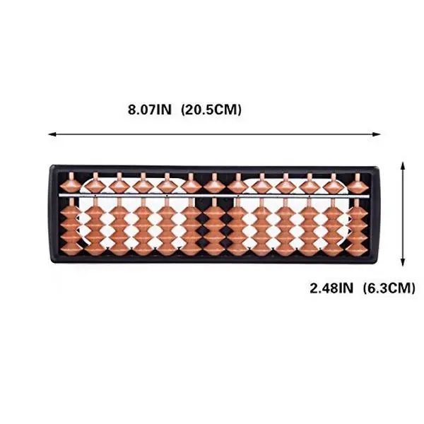 Thy Home 8"x2.5"x0.75" Classic Standard Rod Fast Math Tool - 13-Digit Plastic Frame, Abacus Beads, Accounting Office Stationery for 13+ Years & Abacus Collectors' Gift