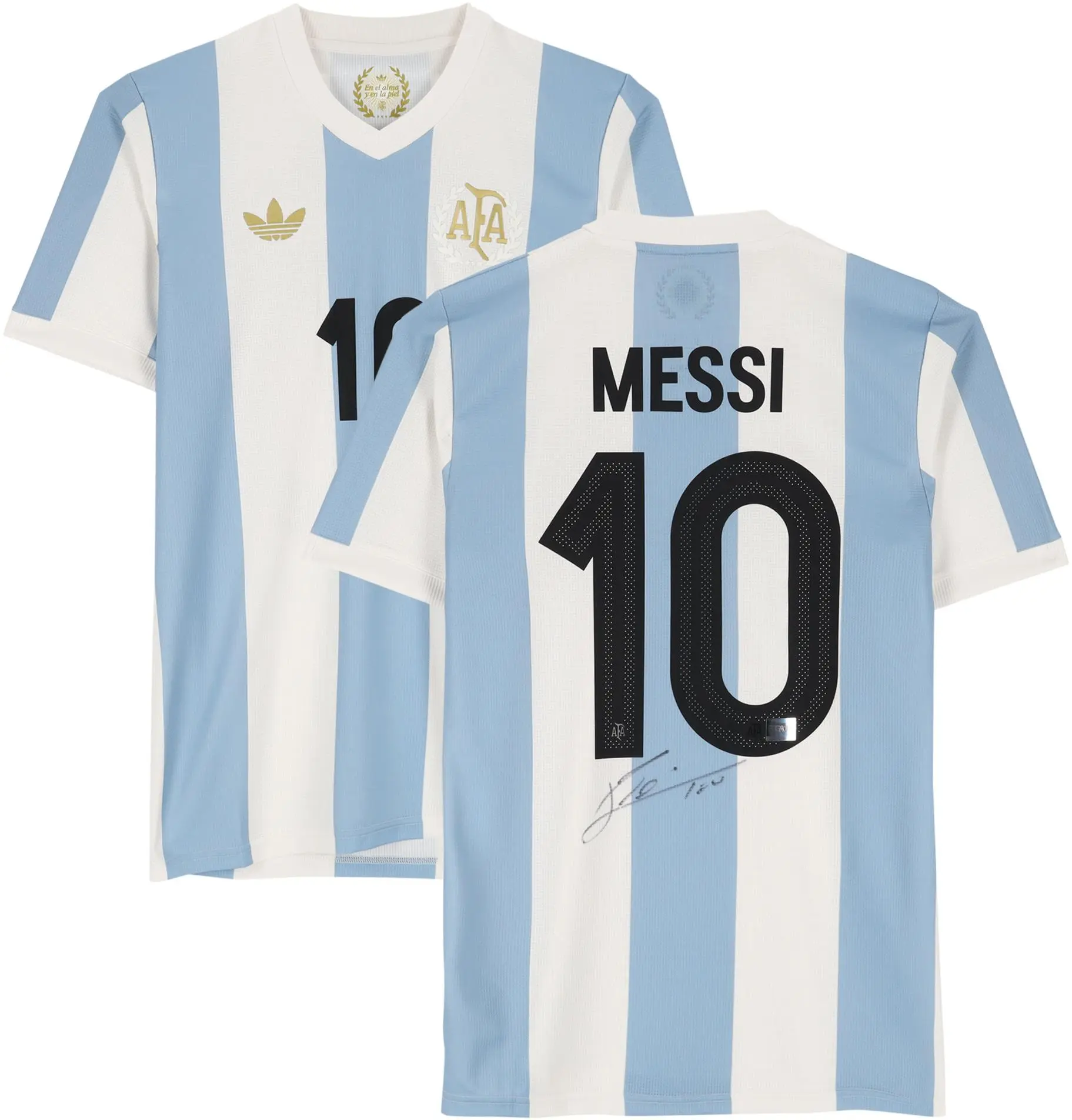 Lionel Messi Argentina National Team Autographed Argentina 2024-25 50th Anniversary Home Jersey - FIFA Hologram - Fanatics Authentic Certified