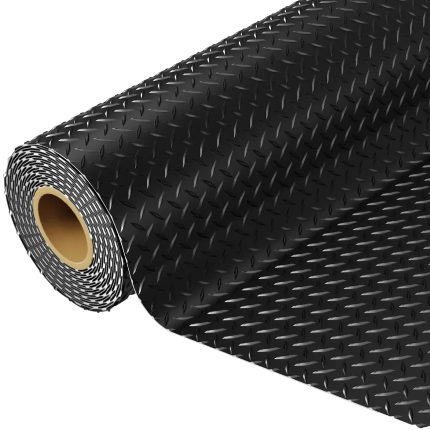 7.5 X 17FT/4 X 8FT Premium Black Garage Floor Mat, 1.99mm Thick Heavy Duty PVC With Diamond Embossed Design, Water/, Non-Slip Rubber Backing For Garage Floors, Golf Cart Parking, And Commercial Use, Sleek Appearance
