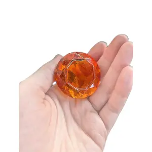 Mini Orange Yellow Gem Diamond Shaped Gem Emerald Shaped Faceted Resin Crystal Cosplay Prop Gem TTRPG Fantasy Prop Mini Rock Fake Crystal