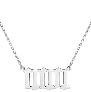 Stainless Steel 000 Angel Number Necklace in Silver and Gold - Unisex - New Beginnings - Size 40+5cm