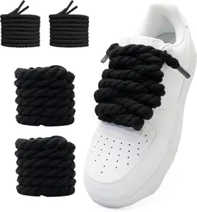 1 Pairs Thick Rope Shoe Laces For Sneakers, 8mm Chunky  Shoelaces Twisted Laces, Solid Colors Shoestrings