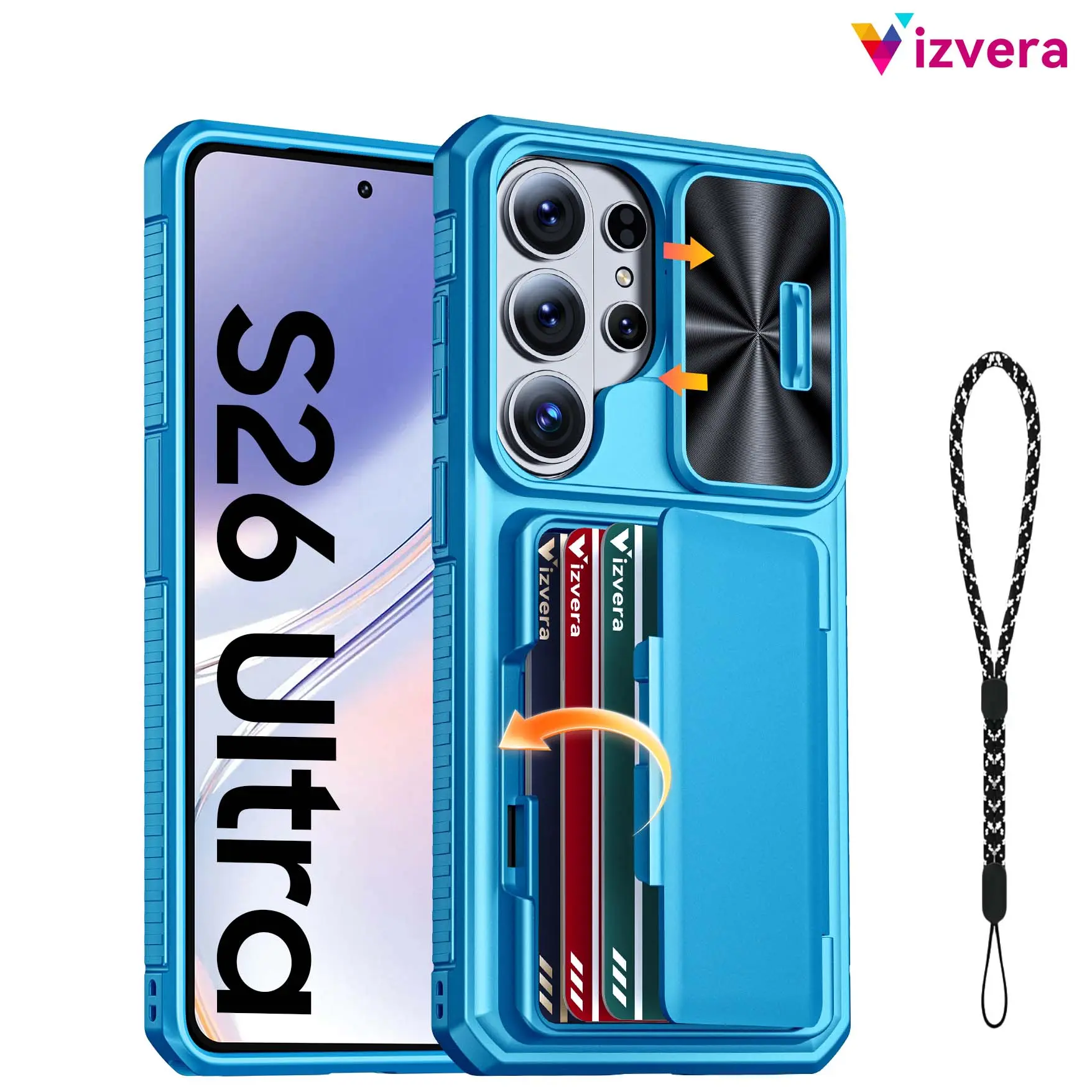 Vizvera for Samsung Galaxy S26 Ultra (2026) Wallet Case – RFID Blocking • Carry 3–5 cards + cash Card Holder • Camera Lens Cover • Military-Grade Drop Protection #OutdoorFun Smartphone phone case Protector Casing，TikTokShopDealsforYouDays