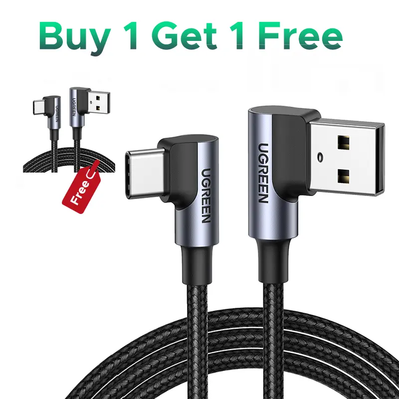 （Buy 1 Get 1 Free）UGREEN USB C Cable 90 Degree Right Angle Fast Charging Cord for iPhone 17/16/16 Plus/16 Pro/16 Pro Max/15/Samsung Galaxy S10/S10+/Pixel 7/6a/LG G8/G7/Pixel/Switch, 3.3FT,TikTokShopBlackFriday ,TikTokShopHolidayHaul summerwins