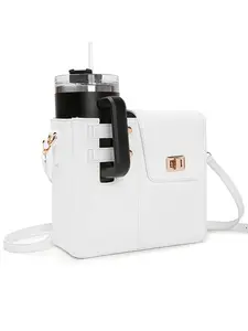 Fashion water bottle exclusive crossbody bag, versatile casual daily commuting shoulder bag, exquisite metal button embellishment design, adjustable strap crossbody bag, practical for shopping travel picnic, etc., Flap crossbody purse