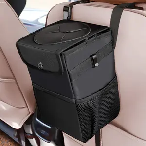 Car Trash Can with Lid, 1 Count Waterproof Car Trash Can, Leakproof Car Trash Bag for Indoor & Outdoor