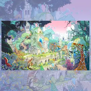 Dreamy Summer Magic Nature View Stickers, Aesthetic Fantasy Landscape Decal, Vintage Scenery Sticker Pack, Handcraft Album Ornament