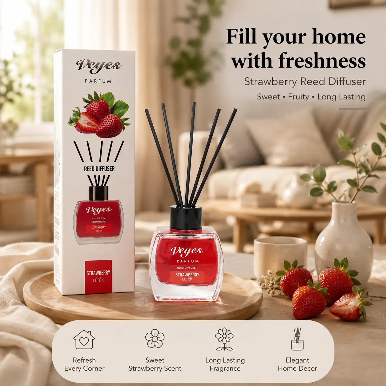 Scented Oil Diffuser, Home Fragrance Home Care Supply, Aromatherapy Device for Indoors with Plant-Derived Essential Oils Compatibility and Odor Removal Function