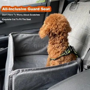 Dog Booster Car Seat Portable Pet Carrier with Quick Clip-On Safety Leash and Harness, Foldable Design for Travel, Ideal for Safe Dog Transport