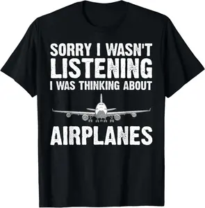 Women's Vintage Graphic T-Shirt - 100% Cotton Casual Distressed Short-Sleeve Round Neck Clothes, Funny Pilot Aviation Design (Suitable for Men Too)