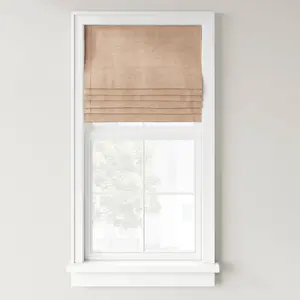 1pc 23"x64" Light Filtering Cordless Jute-Like Roman Window Shade Dark Natural - Threshold