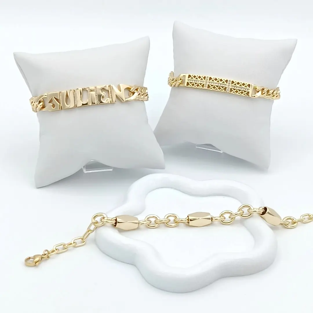 Varied bracelets, unisex style, 14K gold plated, high quality.