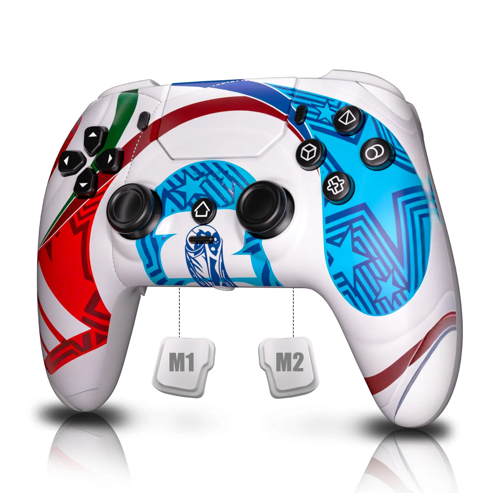 YUYIU Wireless Anti-Drift Gaming Controller for PS5/PC, Hall Effect Joystick Gamepad with Programmable Macro Back Buttons, 6-Axis Gyro, Dual Vibration, Turbo Function, Touchpad, 3.5mm Audio Jack & Microphone, Birthday Gift for Gamers