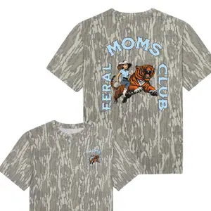 Feral Moms Club Shirt, Funny Mom Hunting Camo T Shirt, Retro Camo Graphic Tee, Style Camo 3D T Shirt, Hunting 3D Shirt, Gift For Him or Her