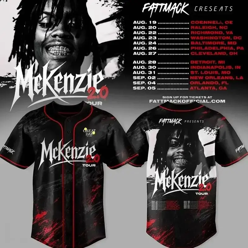 McKenzie No Mercy Tour 2026 Baseball Jersey, Black Button Up Concert Shirt, McKenzie Tour Merch, Music Fan Apparel, Unisex Baseball Jersey Gift for Men & Women