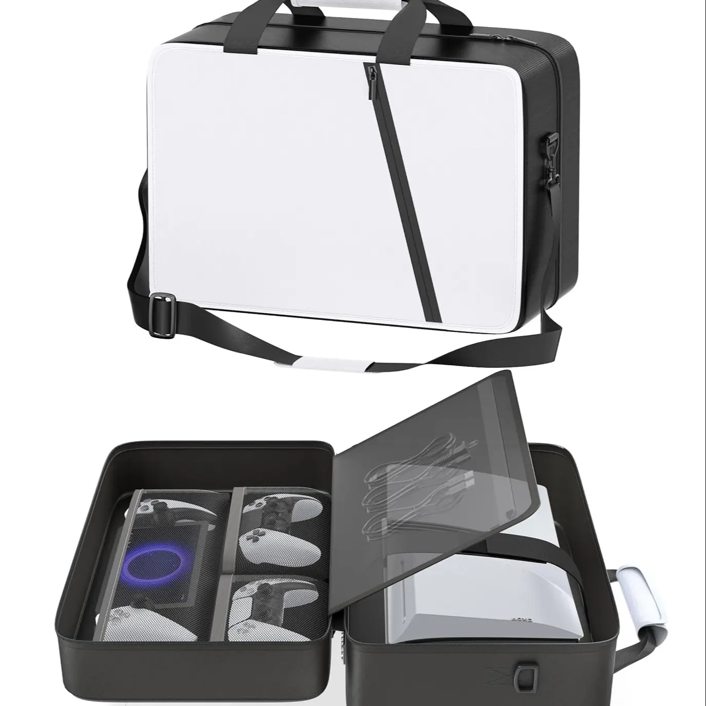 PS5 Slim/ Pro/Original Carrying Case, PS5 Bag Travel Carry Case for Playstation5 Console, Thickened Protective Bag for Console, Headset, Controller, Game Discs, Cables, PS Portal & Gaming Accessories