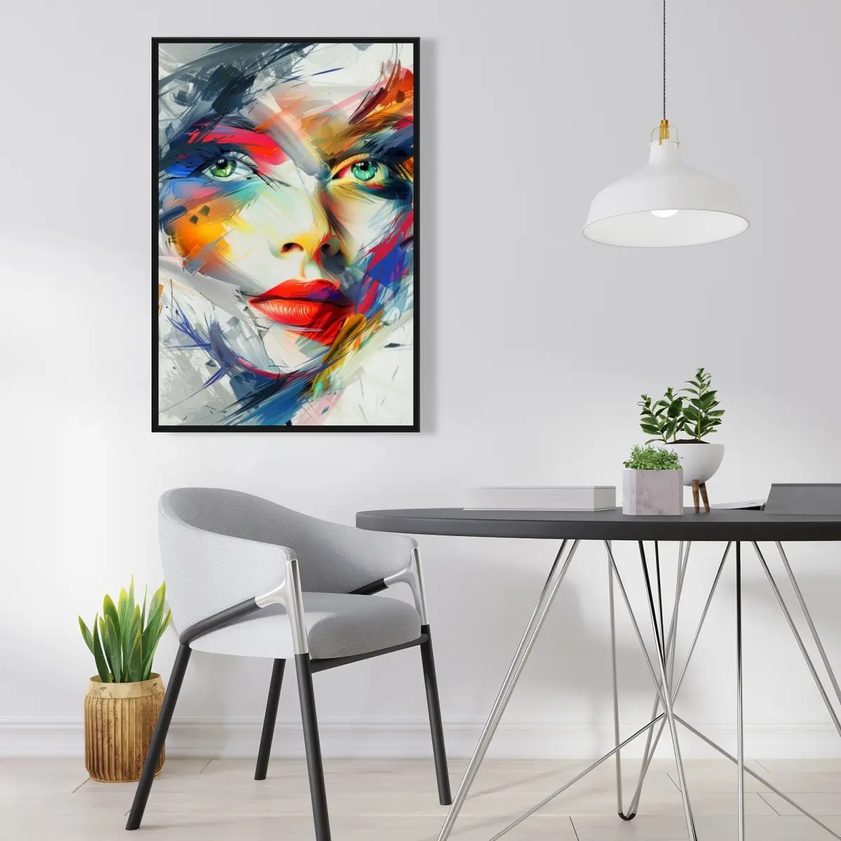 212 MAIN Artistic Minimalist Abstract Art Print - 24x36 in. White-Framed Artwork, Home Supplies for Room Aesthetic, Decor Inspo Home Decoration