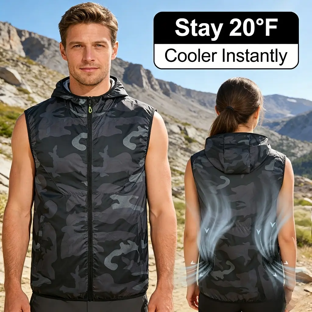 Ultimate Cooling Vest for Summer: 3-Speed Dual Fan System | Lightweight & Water-Resistant | Perfect for Golf, Fishing, Gardening & Professional Construction Work | Stay Comfortable in High Heat(Compatible with Any Power Bank)