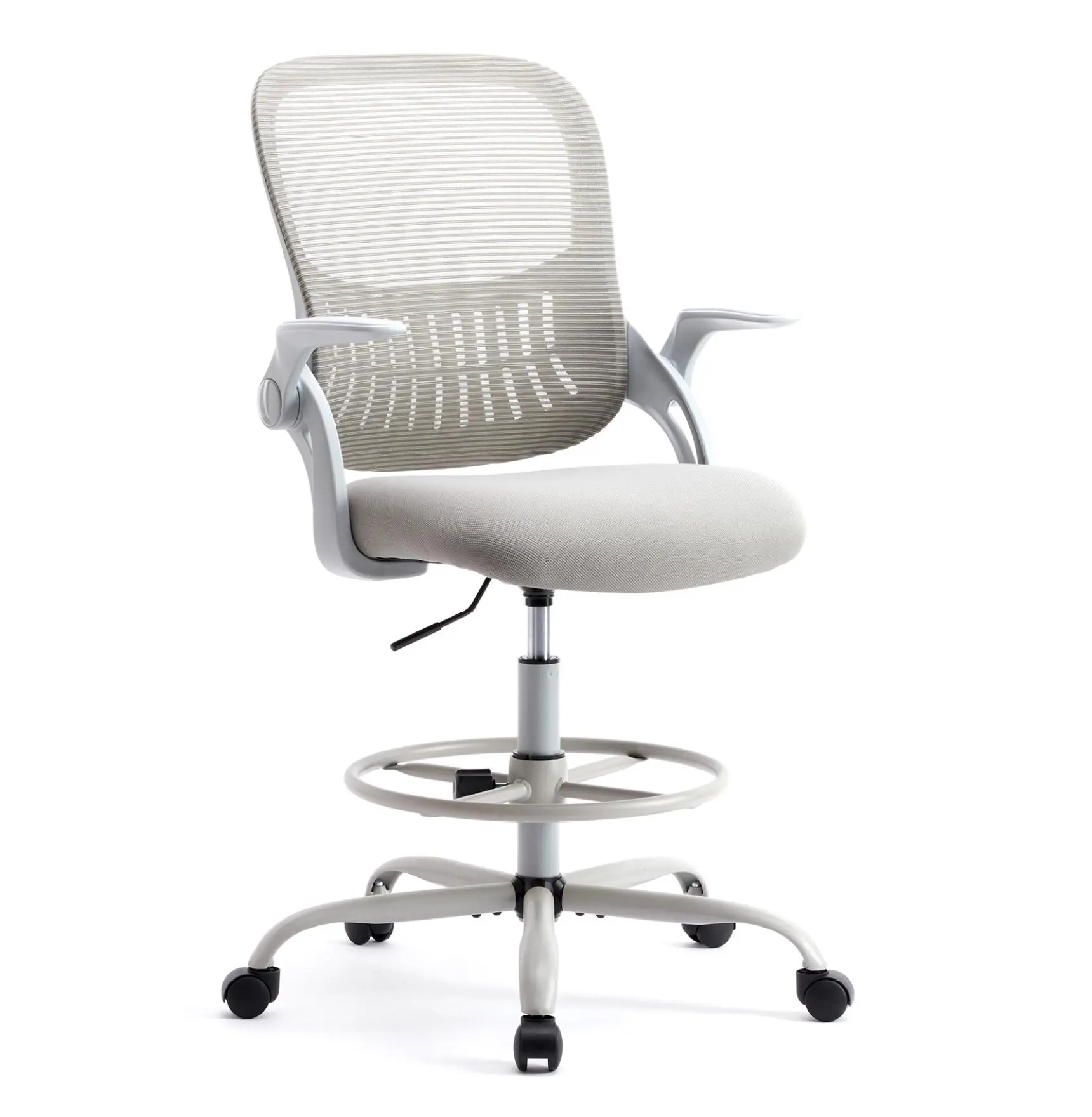 Tall Office Chair for Standing Desk, Adjustable Footrest Drafting Chair - Counter Height Ergonomic Chair with Lumbar Support & Adjustable Armrests