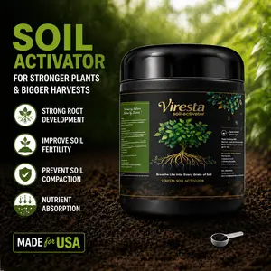 Organic Soil Activator(13.8oz / 390g)- Fast-Acting Formula for Stronger Roots & Vibrant Leaves. Premium Plant Nutrition,  Professional Grade Root Growth Booster & Plant Fertilizer for Garden Beds, Potting Mix and Lawns