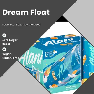 Alani Nu DREAM FLOAT, Sugar Free, Low Calorie Energy Drinks, 200mg Caffeine, Biotin, B Vitamins, Zero Sugar, 10 Calories, 12 Fl Oz Cans, 12 Pack