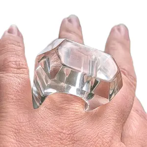 The Iceberg Statement Ring ​Stop scrolling. This XL Faceted Clear Power Ring is your new obsession. Size USA 9.5 Size EUROPEAN 19.5