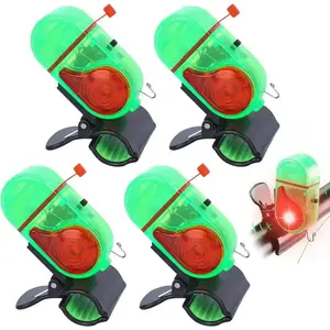 4PCS Fishing Bite Alarm with LED Flash & Beep, Clip-On Electronic Indicator for Sea Rod, Carp Fishing, Night and Bank Angling, Fishing Equipment Accessories