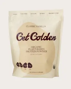 Get Golden Classic Vanilla Protein Powder - Organic, 21 g Protein, 0 g Sugar, 4 g BCAAs Workout Supplement Muscle Supplement