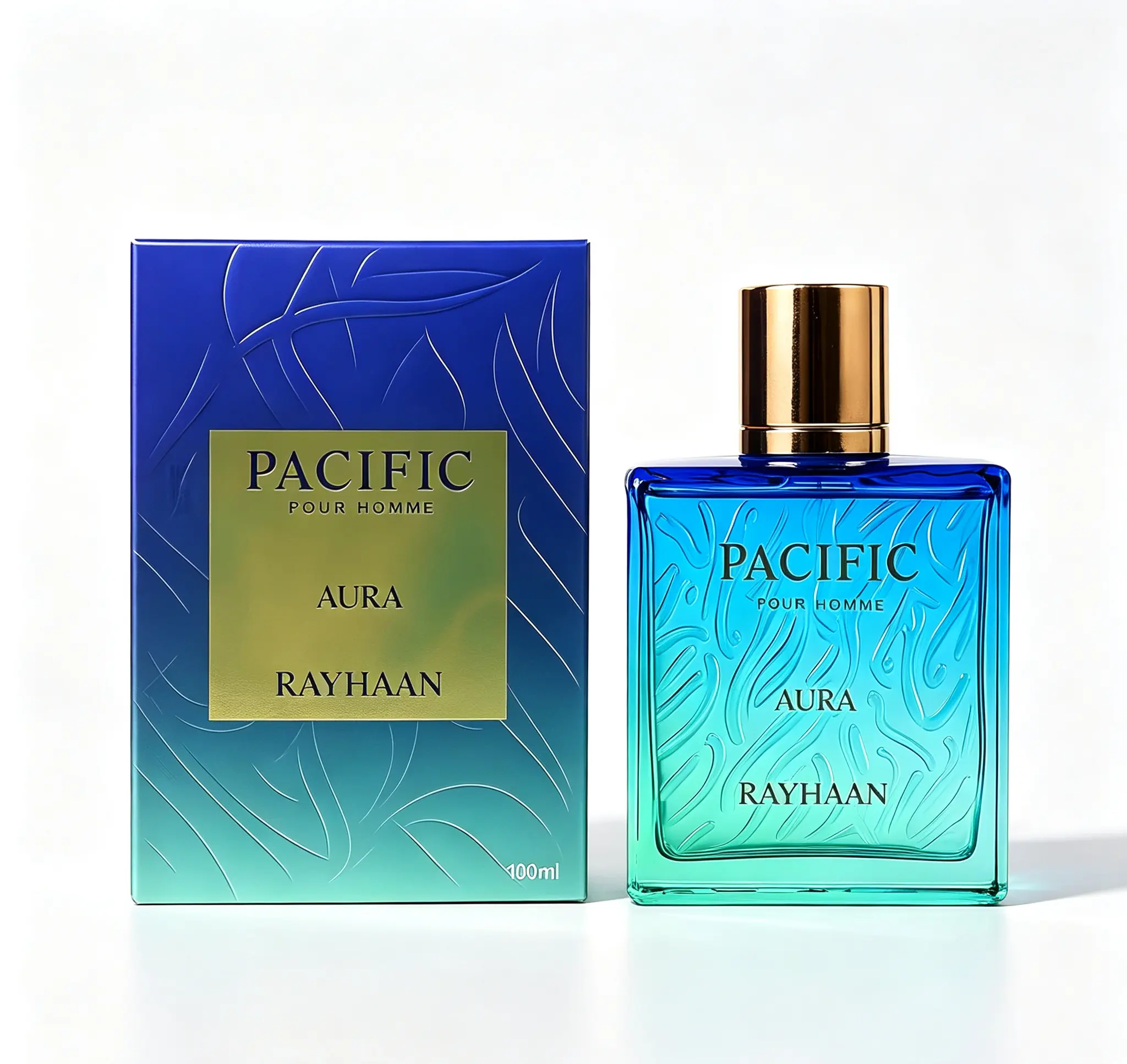 Rayhaan Pacific Aura Men’s EDP Spray 100ml (3.4 Ounce), Refreshing Long-Lasting Masculine Fragrance Blending Zesty Citrus, Cool Mint, Aromatic Herbs & Warm Amber Notes