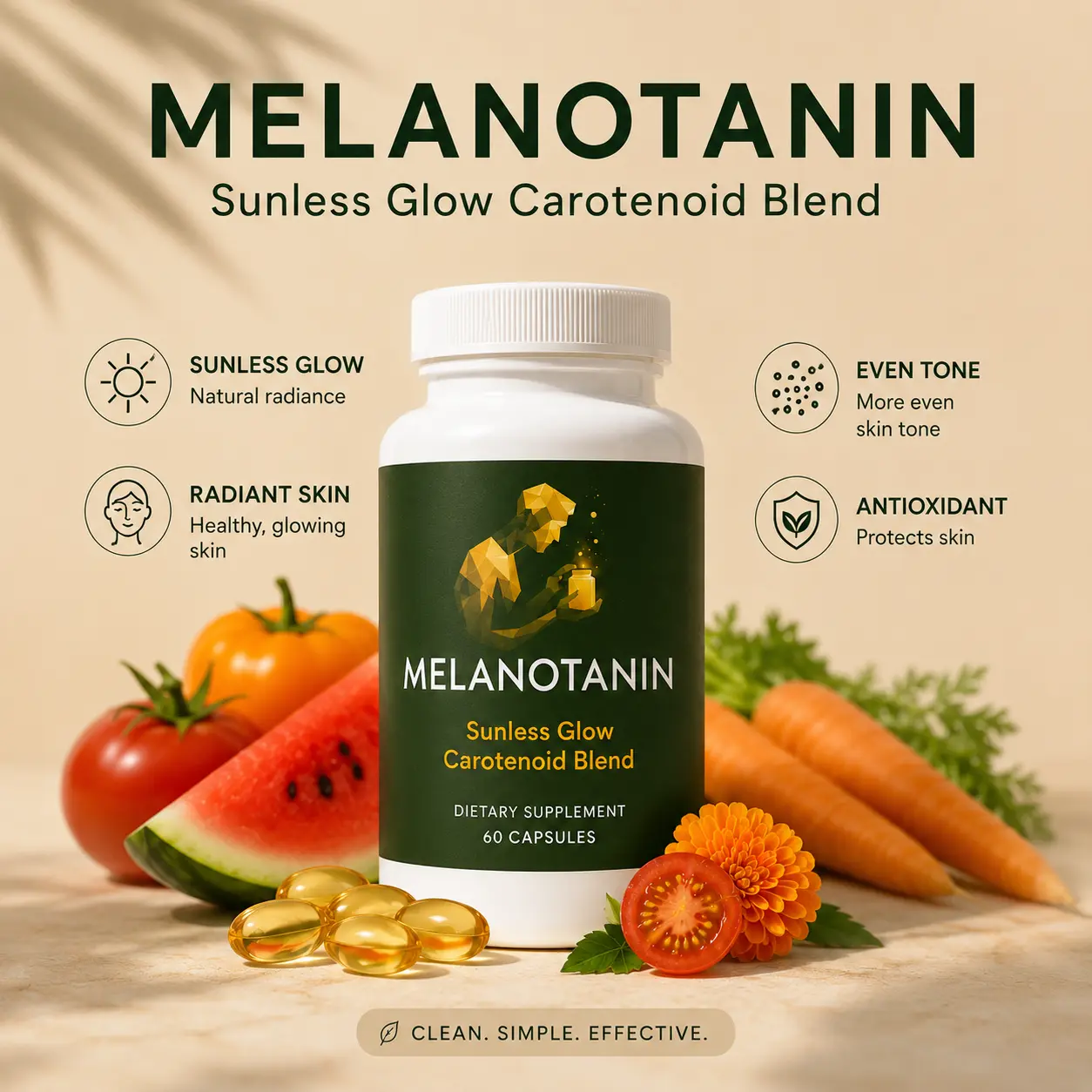 Melanotanin Sunless Glow Carotenoid Supplement