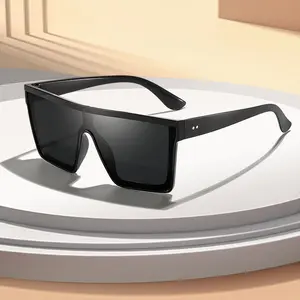 Unisex Large Square Metal Frame Fashion Glasses – Vintage Flat Top Eyewear for Outdoor Activities Game Day Sunglasses