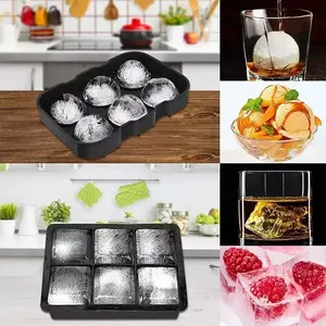 Food-grade silicone ice cube set, large ice ball whiskey mold, easy to remove and odorless, a magical tool for making home cocktails