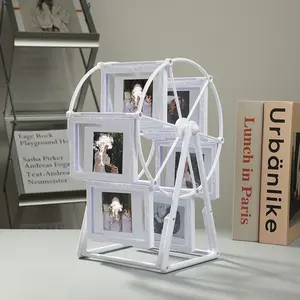 Rotating Ferris Wheel Square Photo Frame Desktop Wall Decor Creative 360 Degree Rotation For Living Room Bedroom Office Valentine'S Day Birthday Christmas Gift