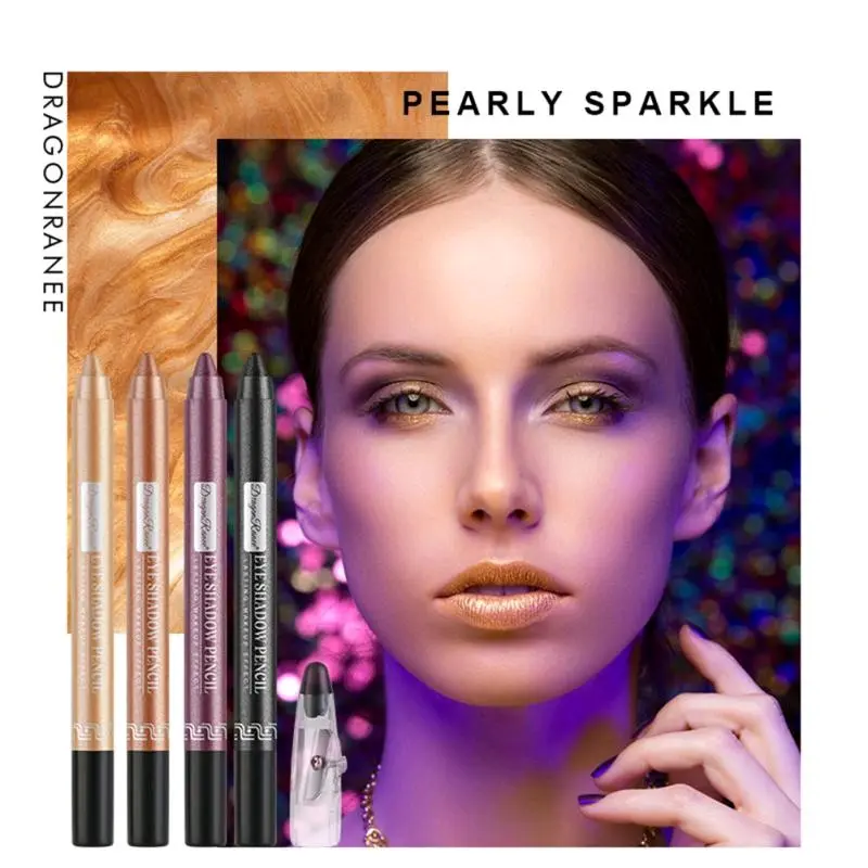Dragon Ranee Pearlescent Eyeshadow Pencil Set - 12 Colors, Waterproof & Long-Lasting - Makeup