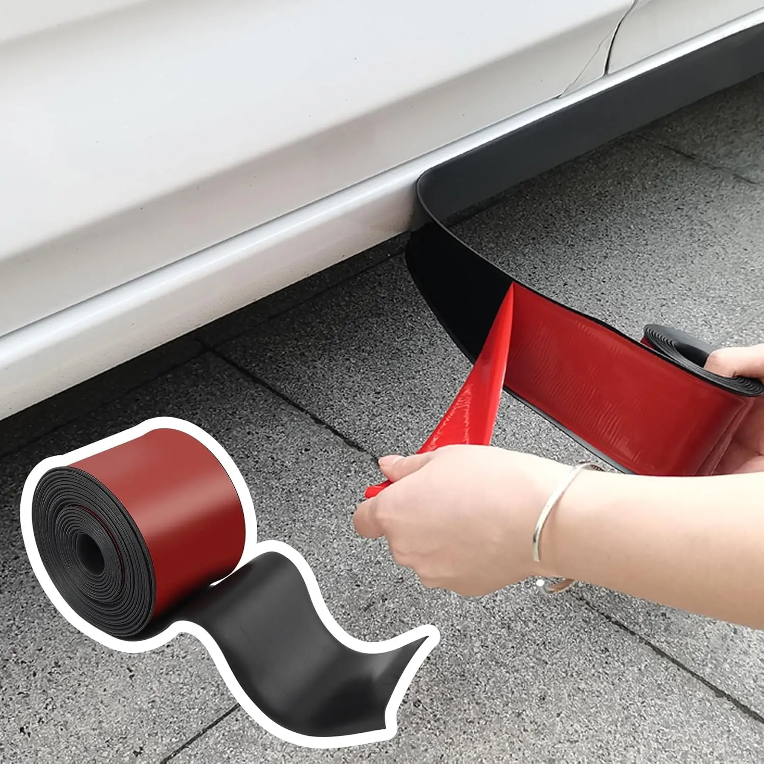 1PC Car Side Scratch Guard Strip, 5x200cm Rubber Bumper Protector, Universal Fit for Car Front and Rear Bumpers, Automotive Accessories, Automotive Vehicle Accessory