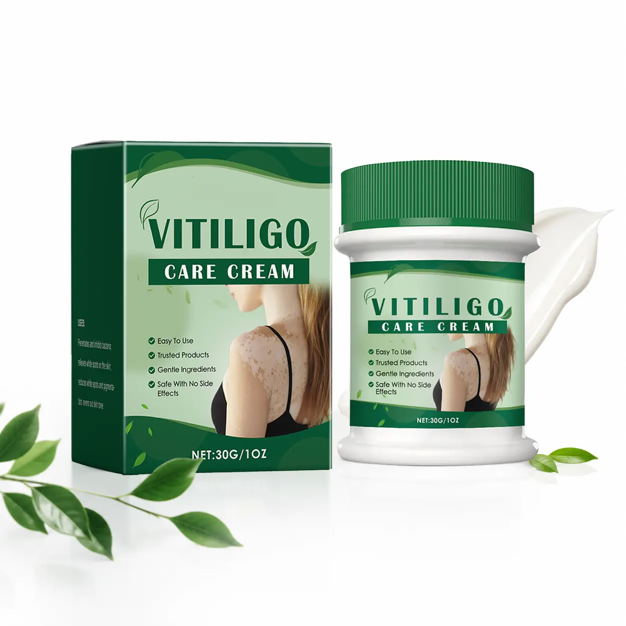 Vitiligo Treatment Cream, Improve Skin Pigmentation, Natural Formula, Gentle Daily Hydrating Moisturizer, Suitable for All Skin