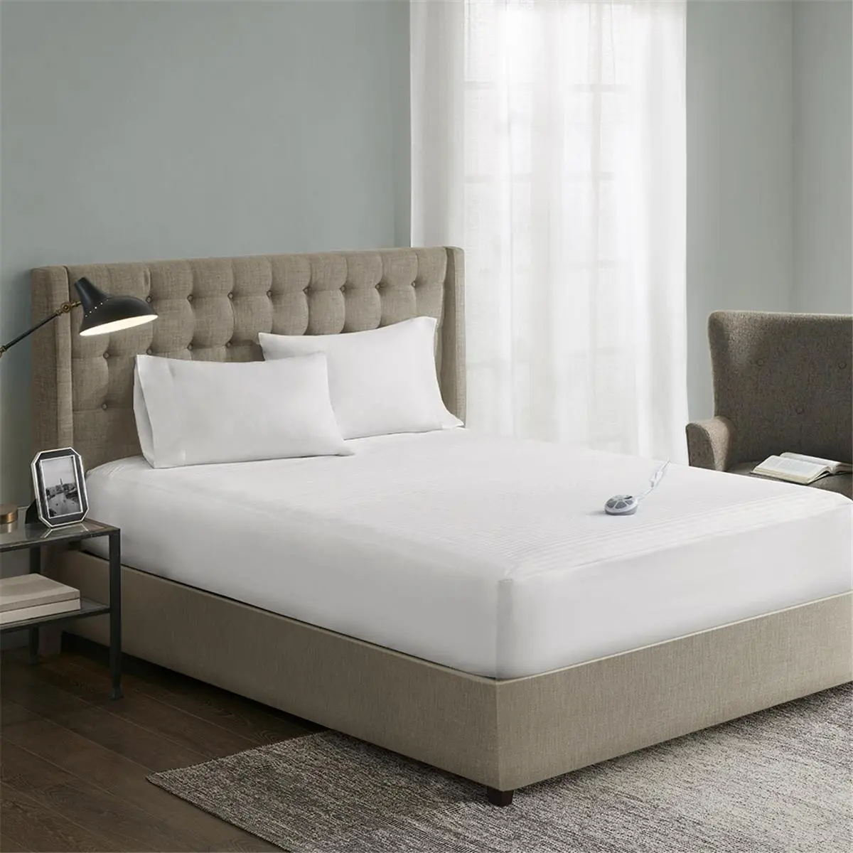 Serta Waterproof Heated Deep Fitted Mattress Pad - Twin Extra Long (39in x 80in +15in), White, 80% Polyester 20% Cotton, 1.5s TPU Laminate, 1-12hr Automatic Shut-Off Timer, Soft Washable Reusable Elastic Cover, Temperature Control Underpad Protector