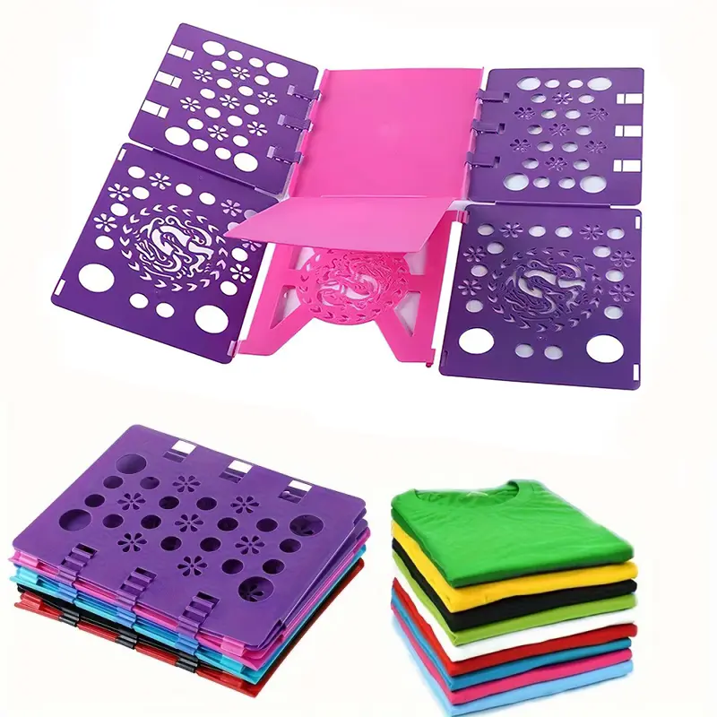 T-Shirt Folding Board - Durable Plastic Style, Easy Fast Folding Function, Compact Laundry Organizer, Household Items, Ideal for Adults Kids Home Laundry Sorting, Laundry Products, Home Goods