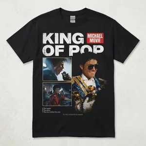 🎤🕺[%100cotton][Graphic Tee]Michael Jackson King of Pop Movie T Shirt Iconic MJ Graphic Tee Unisex Cotton Streetwear Top Retro Music Legend Shirt Vintage Pop Culture Outfit Fan Gift Casual Everyday Wear Classic MJ Tribute Music Tee Summer Fashion Top