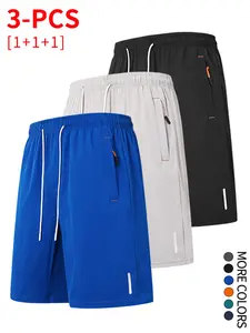 Men’s 5-Pack Summer Ice Silk Quick-Dry Shorts — Casual Loose Basketball Sports Beach Shorts, Suitable for Outdoor Activities, Travel, and Beach Wear in Summer