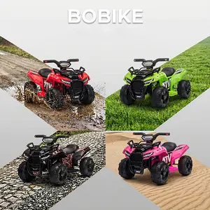 Bobike 6V Electric Kids ATV Quad Pink with Headlights MP3 USB ASTM Certified Safe PP Material Ride On Toy Car for Boys Girls