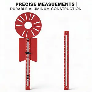 5-in-1 Multifunctional Woodworking Router Guide Tool - Aluminum Alloy Construction, 10"-58" Adjustable Milling Groove Bracket, Circle Cutting Jig, Rose Red Finish